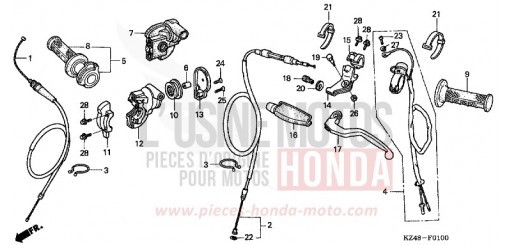 HANDLE LEVER/SWITCH/CABLE (CR125R2,3) CR125R2 de 2002